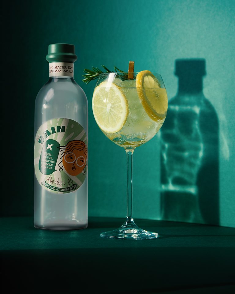 The Vain, Gin Alcohol Free Nexus con bicchiere